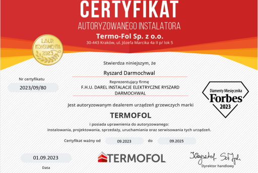 Certyfikat termofol